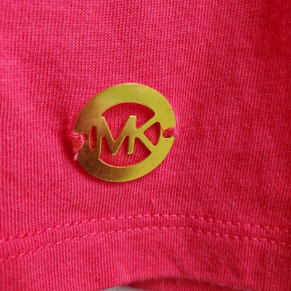 MICHAEL Michael Kors Hot Pink Ruffled Short Sleeve T-Shirt Size Small - Picture 9 of 16